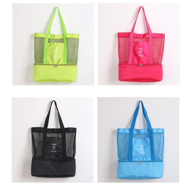 Portable Double Layer Mesh Sport Duffel Beach Picnic Shoulder Storage Bag Handbag
