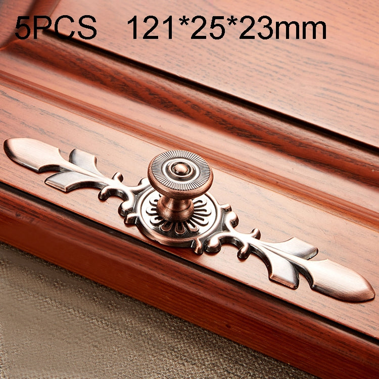 5 PCS 6037-Small Solid Wood Furniture Cabinet Handle Red Bronze Handles