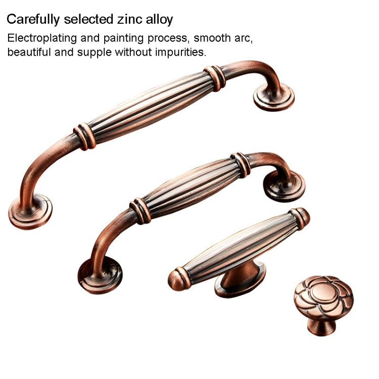 5 PCS 6037-Small Solid Wood Furniture Cabinet Handle Red Bronze Handles