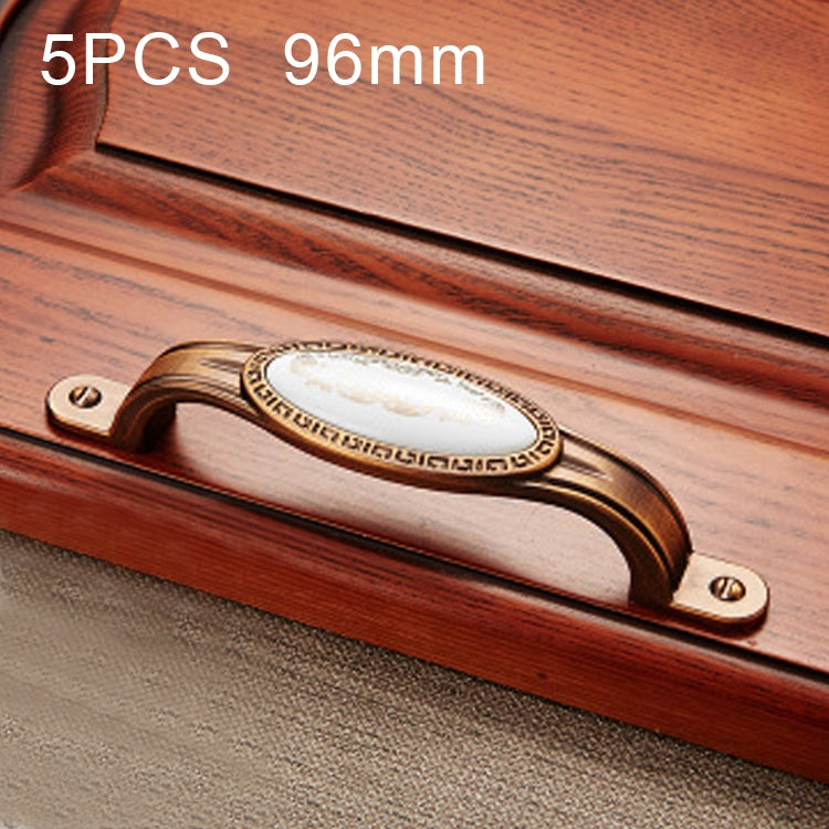 5 PCS 5008-96 Cabinet Zinc Alloy Retro Handle Coffee Cat Eye Handle (Coffee Classical Gold)