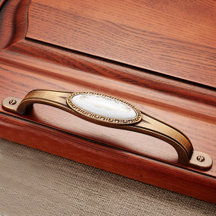 3 PCS 5008-128 Cabinet Zinc Alloy Retro Handle Coffee Cat Eye Handle (Coffee Classical Gold)