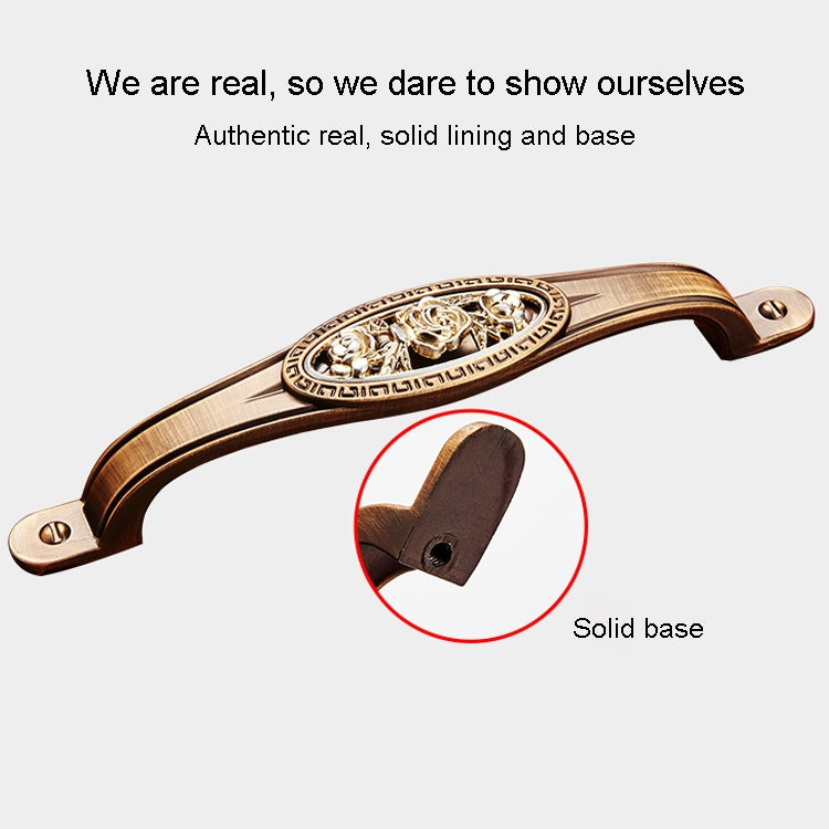 5 PCS 5008 Cabinet Zinc Alloy Retro Handle Coffee Cat Eye Handle (Coffee Fake Gold Flower)