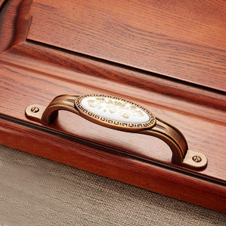 5 PCS 5008-96 Cabinet Zinc Alloy Retro Handle Coffee Cat Eye Handle (Coffee Fake Gold Flower)