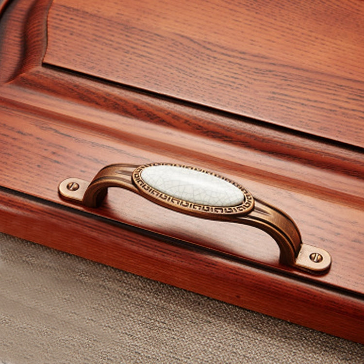 5 PCS 5008-96 Cabinet Zinc Alloy Retro Handle Coffee Cat Eye Handle (Coffee Crack)