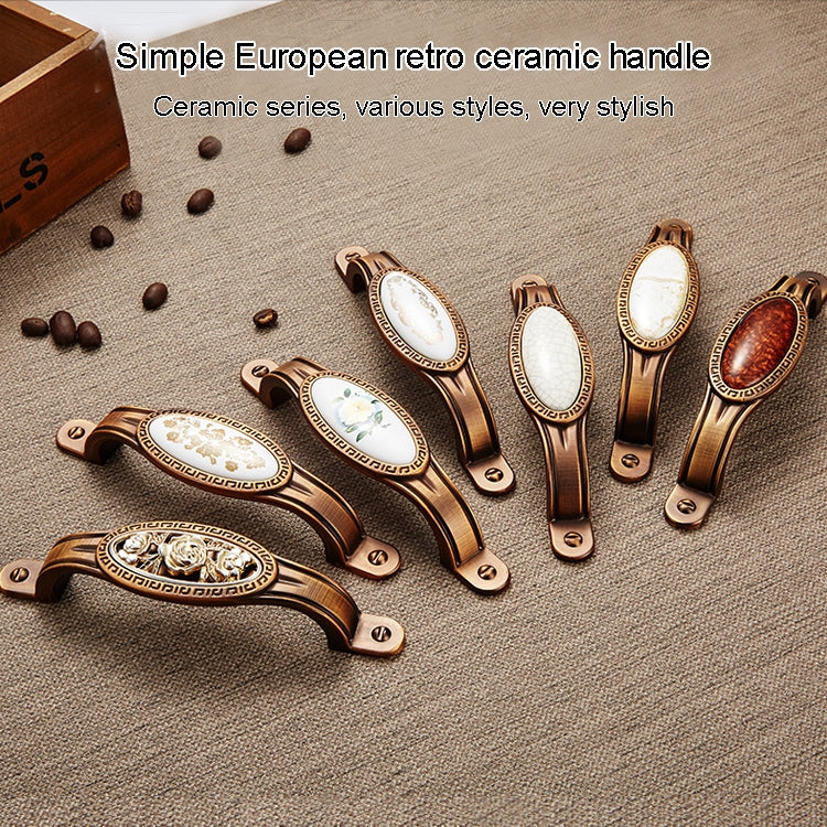 5 PCS 5008 Cabinet Zinc Alloy Retro Handle Coffee Cat Eye Handle (Coffee Ancient Silver)