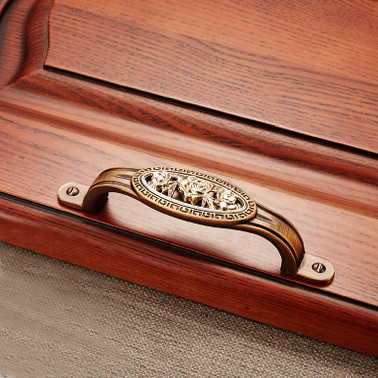 5 PCS 5008-96 Cabinet Zinc Alloy Retro Handle Coffee Cat Eye Handle (Coffee Ancient Silver)