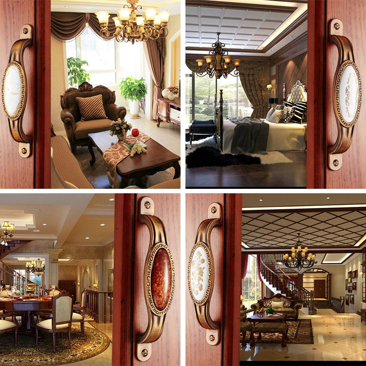 5 PCS 5008-96 Cabinet Zinc Alloy Retro Handle Coffee Cat Eye Handle (Coffee Marble)
