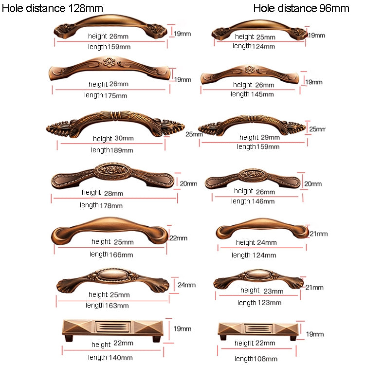 5 PCS 6590-96 American Pastoral Coffee Retro Cabinet Handle