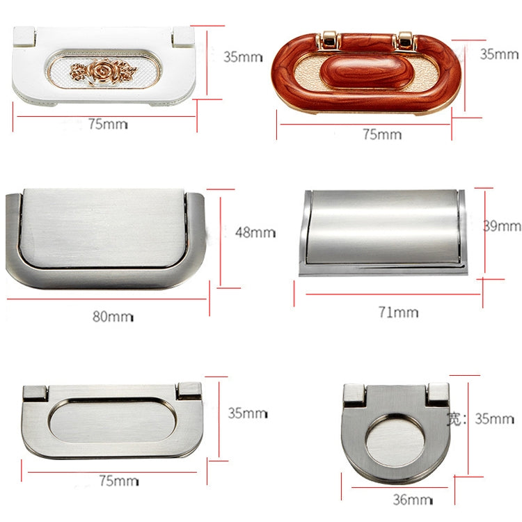 5 PCS 6530-64 Simple European Furniture Drawer Hidden Buckle Handle (Coffee)