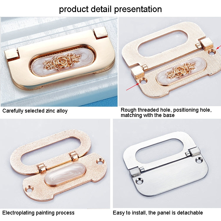 5 PCS 6531-64 Simple European Furniture Drawer Hidden Buckle Handle (Black Walnut)