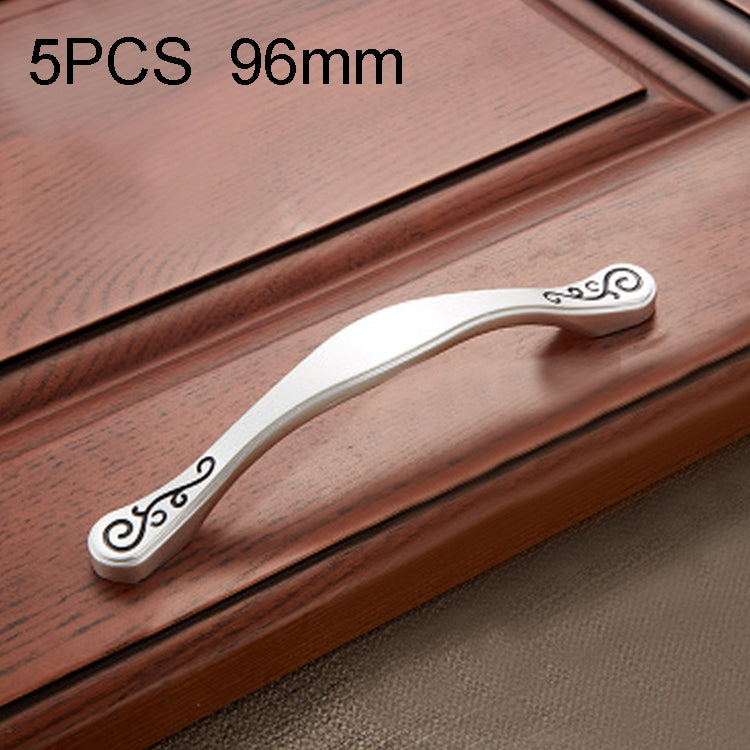 5 PCS 4087-96 Simple Furniture Cabinet Handle Full Polished Alloy Handle