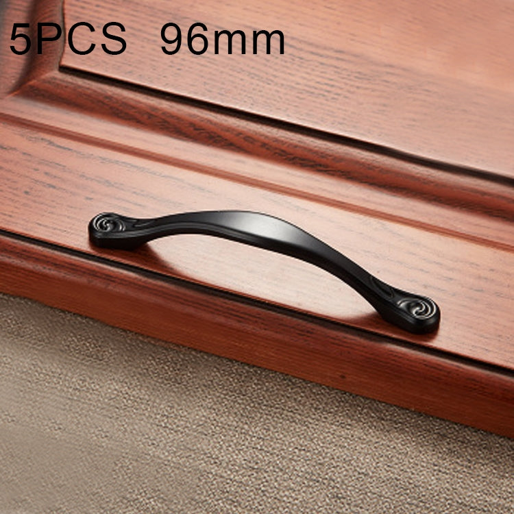 5 PCS 4041-96 Matte Black Zinc Alloy Cabinet Handle Pitch: 96mm