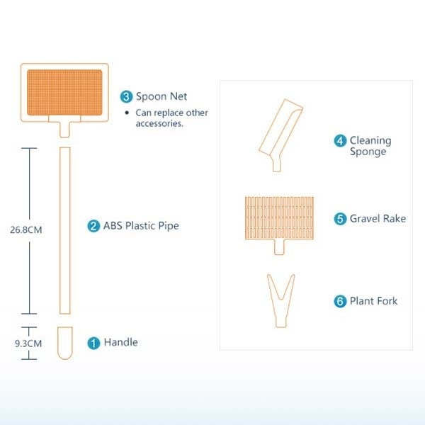 4 in 1 Multi-functional Mini Desktop Fish Tank Cleaning Tool Set