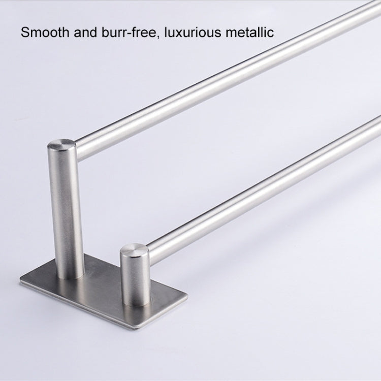 304 Stainless Steel Towel Holder Folding Double Pole Hanging Rack Organizer Hook Bathroom Bracket, Size: 400mm