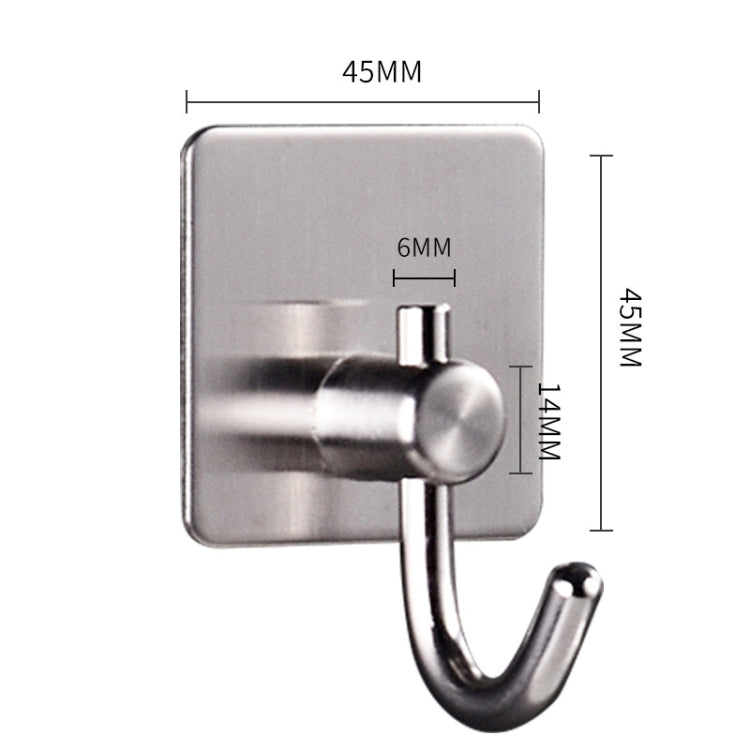 MYD-1037 304 Stainless Steel Sticky Hook Kitchen Bathroom Multi-functional Hole Free Wall Mount Holder