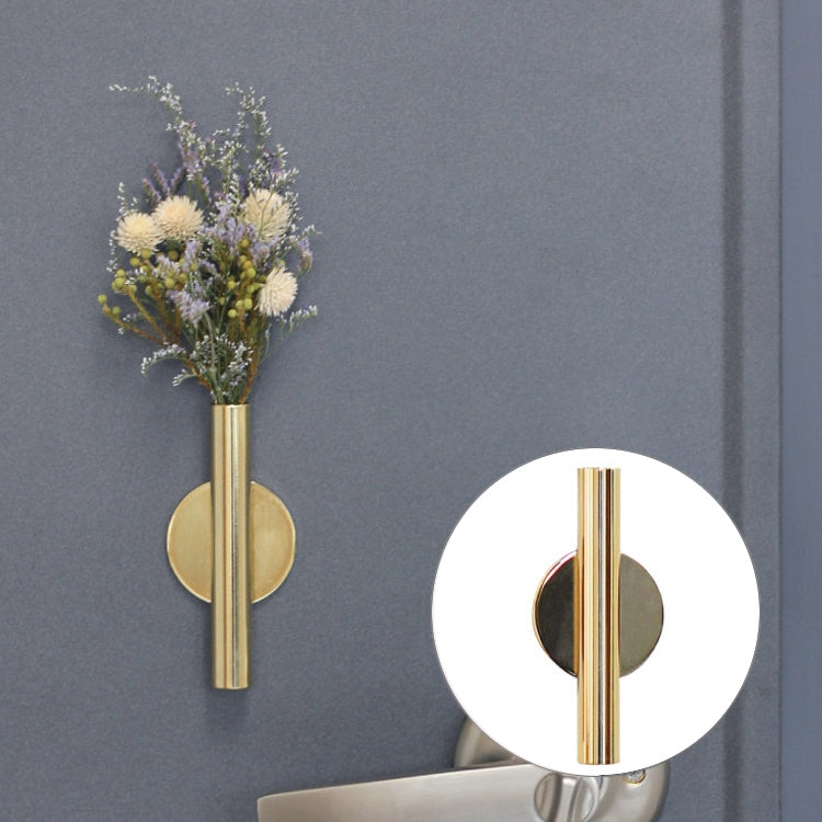 Home Wall Art Hanging Decoration Artificial Flower Arrangement Metal Holder Vase Pot