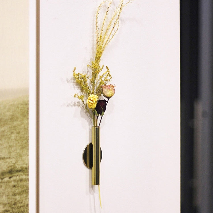 Home Wall Art Hanging Decoration Artificial Flower Arrangement Metal Holder Vase Pot