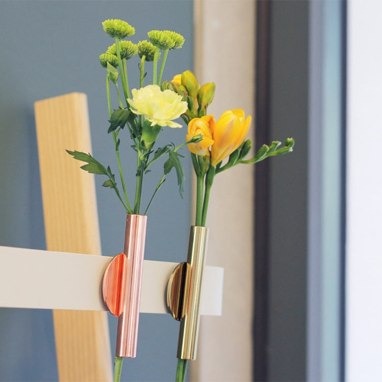 Home Wall Art Hanging Decoration Artificial Flower Arrangement Metal Holder Vase Pot