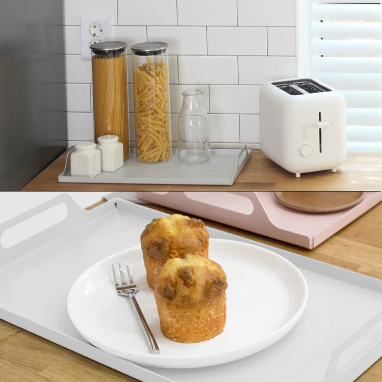 Desktop Metal Rectangle Butler Serving Tray With Handles, Size: 30*20*5cm