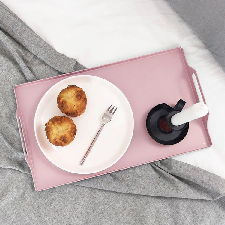 Desktop Metal Rectangle Butler Serving Tray With Handles, Size: 30*20*5cm