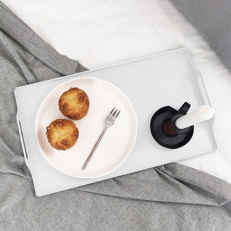 Desktop Metal Rectangle Butler Serving Tray With Handles, Size: 30*20*5cm