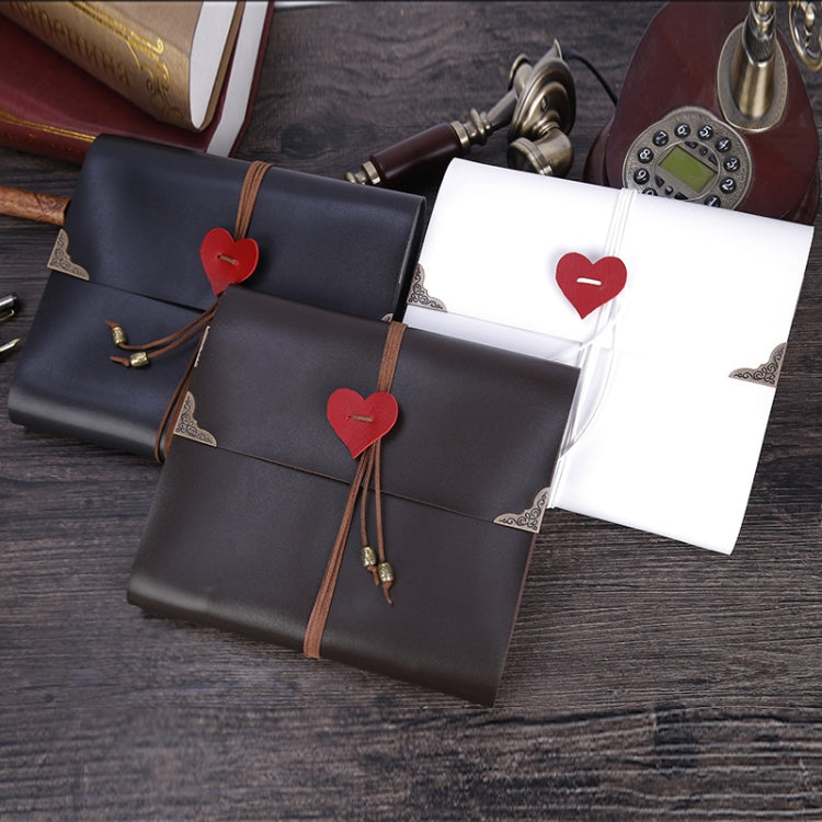 DIY Creativity Loose-leaf Imitation Leather Retro Love Heart Lock Pattern Commemorative Photo Album, Size: S