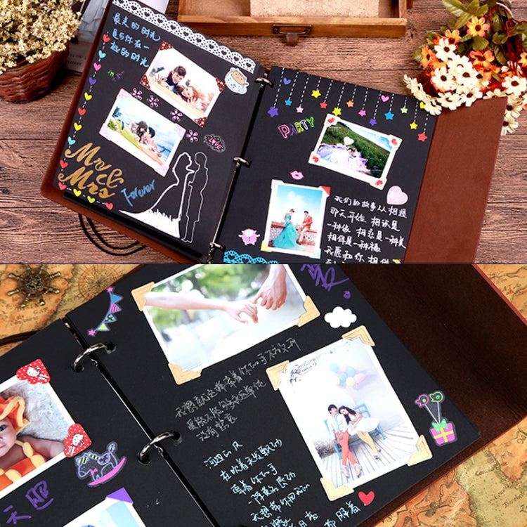 DIY Creativity Loose-leaf Imitation Leather Retro Love Heart Lock Pattern Commemorative Photo Album, Size: S