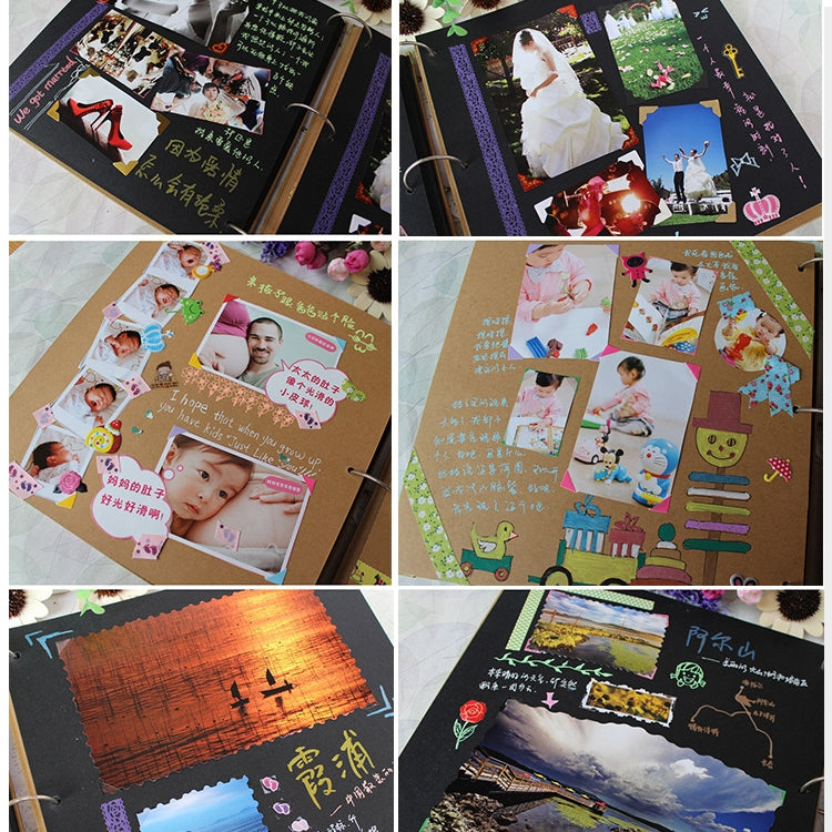 10 inch DIY Creativity Loose-leaf Mahogany Iron Ring Commemorative Photo Album