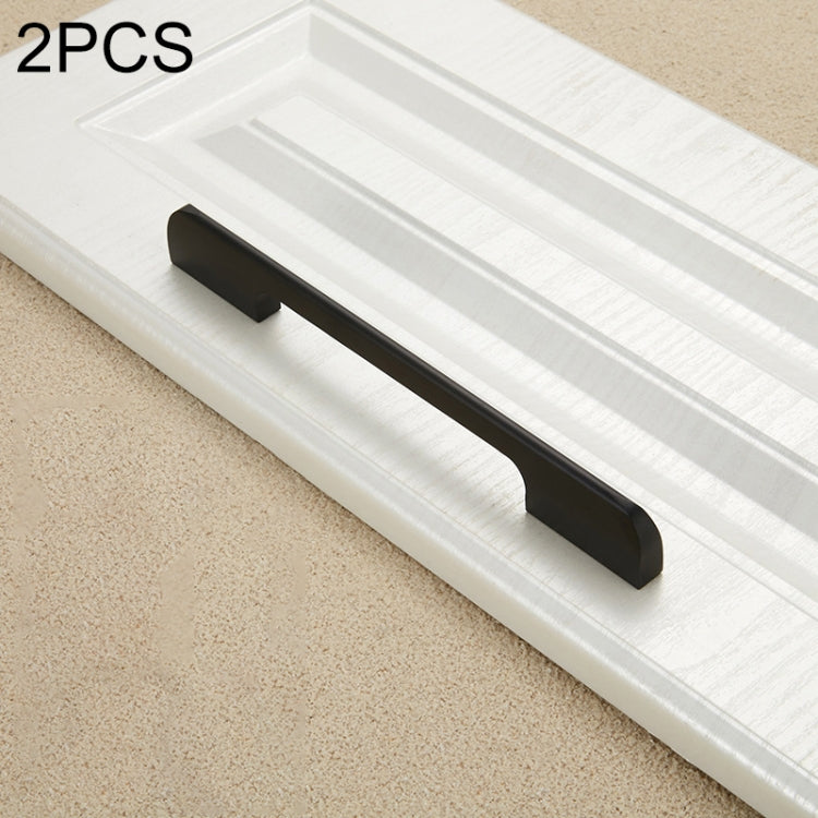 2 PCS 2049-320 Drawer Cabinet Door Aluminum Alloy Handle Straight Door Handle (Black)