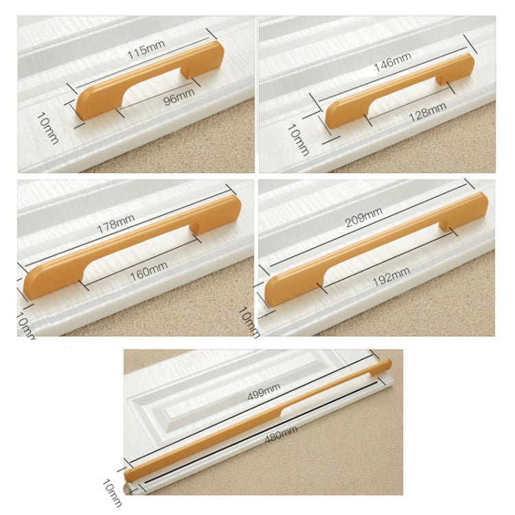 2049-800 Drawer Cabinet Door Aluminum Alloy Handle Straight Door Handle (Black)