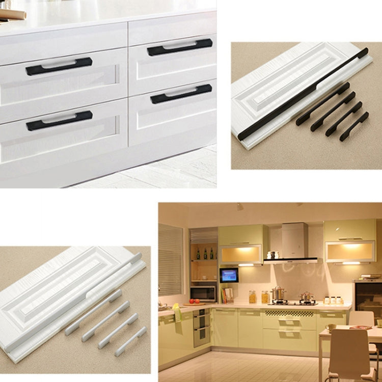2049-900 Drawer Cabinet Door Aluminum Alloy Handle Straight Door Handle (Black)