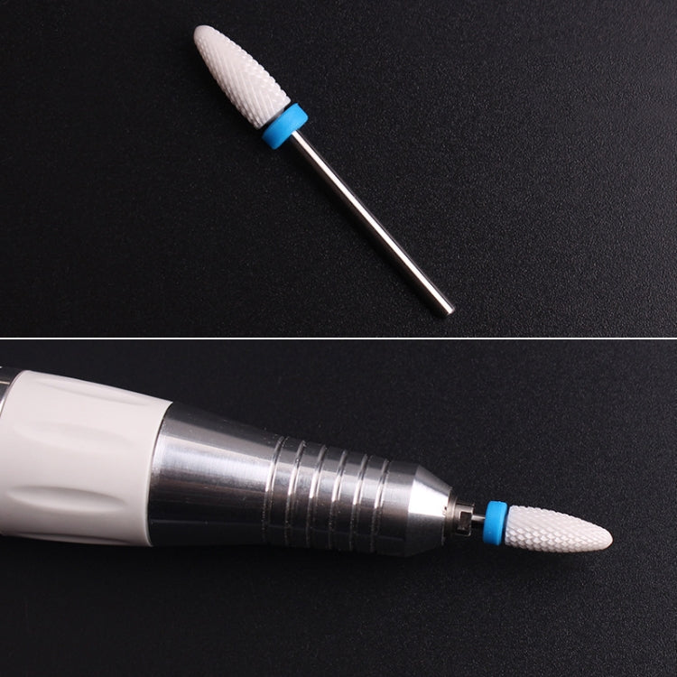 Nail Ceramic Cylindrical Corn Shape Electric Power Grinding Head, Size: 49*6mm(Blue)