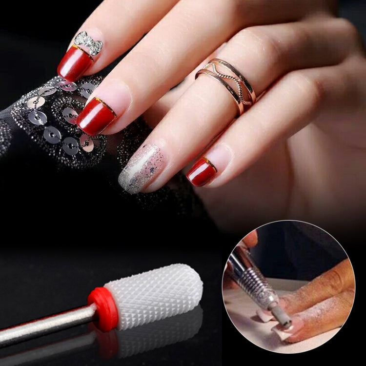 Nail Ceramic Cylindrical Round Head Electric Power Grinding Head, Size: 13.5*6.8mm