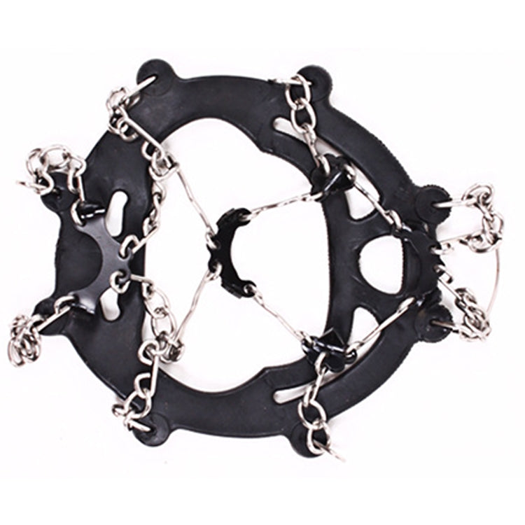 One Pair 8 Teeth Anti-Slip Ice Gripper Hiking Climbing Chain Shoes Covers