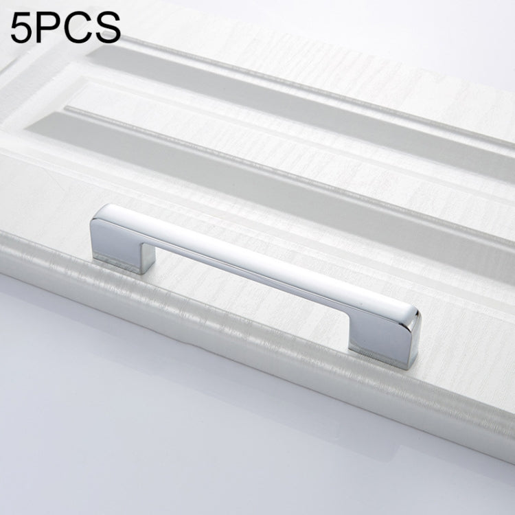 5 PCS 6613-96 Simple Cabinet Door Handle Drawer Wardrobe Zinc Alloy Handle (Bright Chrome)