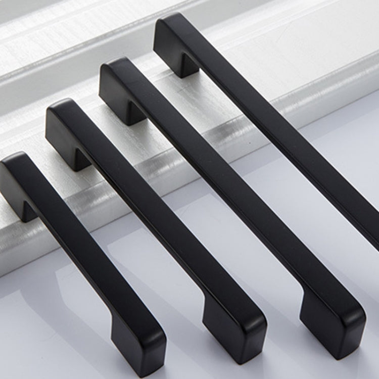 5 PCS 6613-96 Simple Cabinet Door Handle Drawer Wardrobe Zinc Alloy Handle (Black)