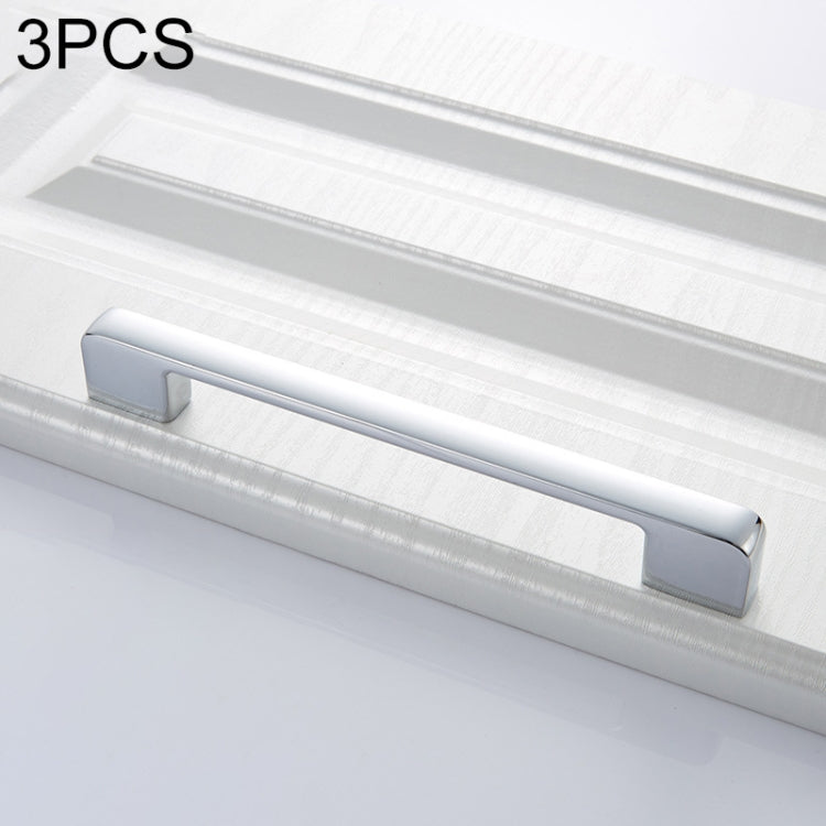 3 PCS 6613-192 Simple Cabinet Door Handle Drawer Wardrobe Zinc Alloy Handle (Bright Chrome)