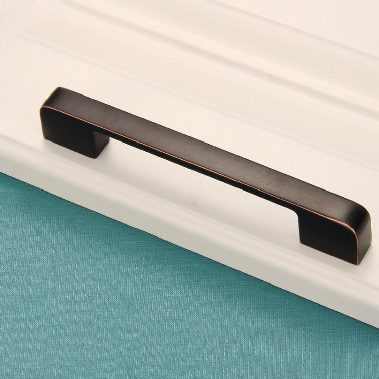 2 PCS 6613-224 Simple Cabinet Door Handle Drawer Wardrobe Zinc Alloy Handle (Black Red)