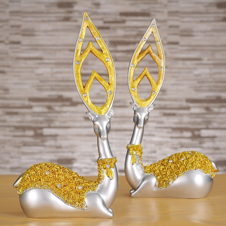 Creative European Style Sika Deer Resin Ornaments Gift Home Decor, Size:28.5*14*7cm