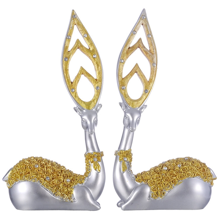 Creative European Style Sika Deer Resin Ornaments Gift Home Decor, Size:28.5*14*7cm