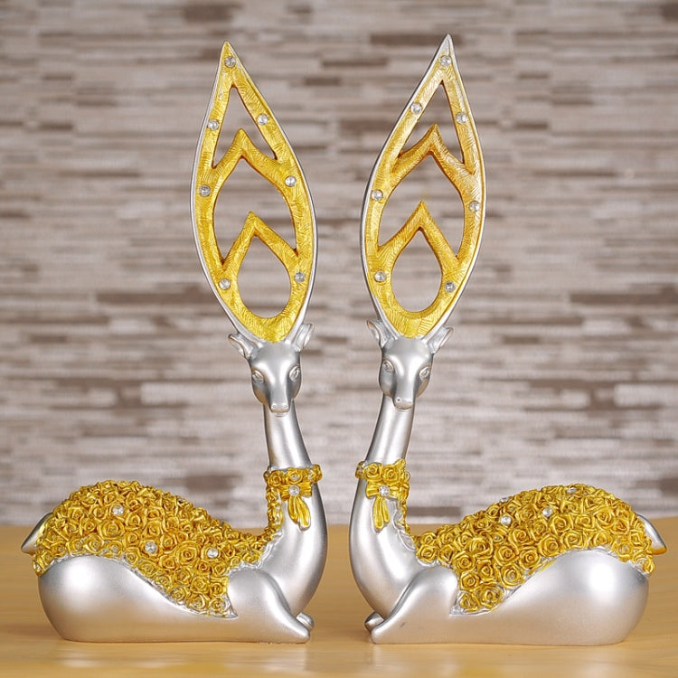 Creative European Style Sika Deer Resin Ornaments Gift Home Decor, Size:28.5*14*7cm