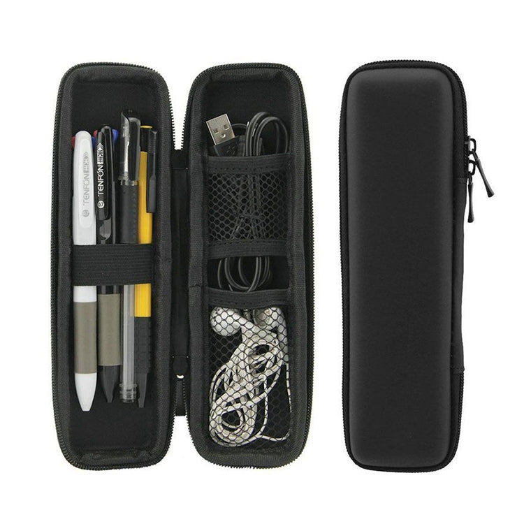 Multi-function Stationery Earphone Data Cable Storage Box Protective Bag (Black)