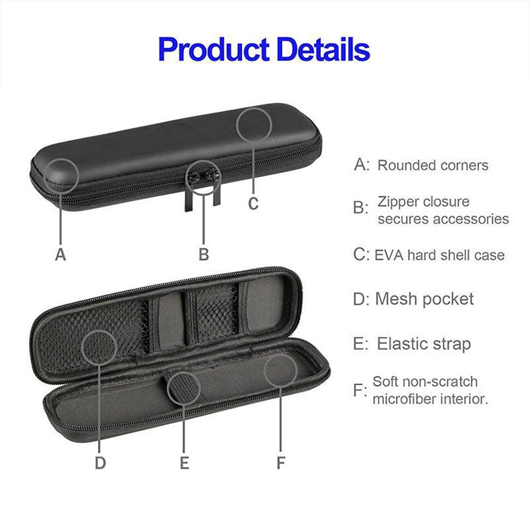 Multi-function Stationery Earphone Data Cable Storage Box Protective Bag (Black)