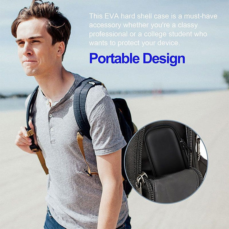 Multi-function Stationery Earphone Data Cable Storage Box Protective Bag (Black)