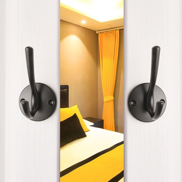 2 PCS Hook-02 Aluminum Alloy Wall Hanging Key Receiving Hanging Hook (Black)