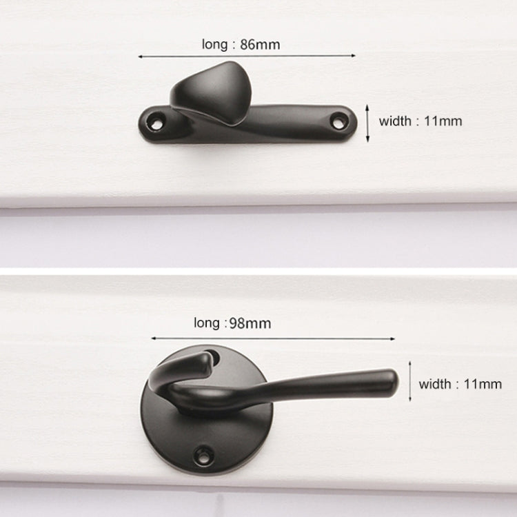 2 PCS Hook-02 Aluminum Alloy Wall Hanging Key Receiving Hanging Hook (Black)