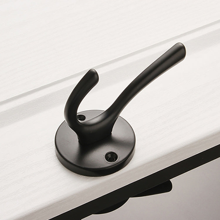 2 PCS Hook-02 Aluminum Alloy Wall Hanging Key Receiving Hanging Hook (Black)