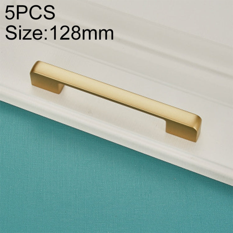 5 PCS 6613_128 Zinc Alloy Closet Cabinet Handle Pitch: 128mm(Gold)