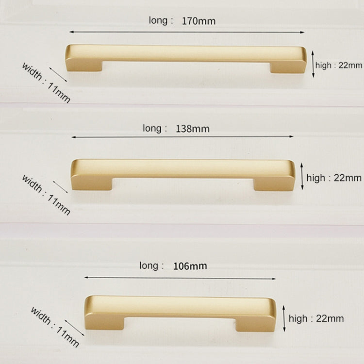 5 PCS 6613_128 Zinc Alloy Closet Cabinet Handle Pitch: 128mm(Gold)