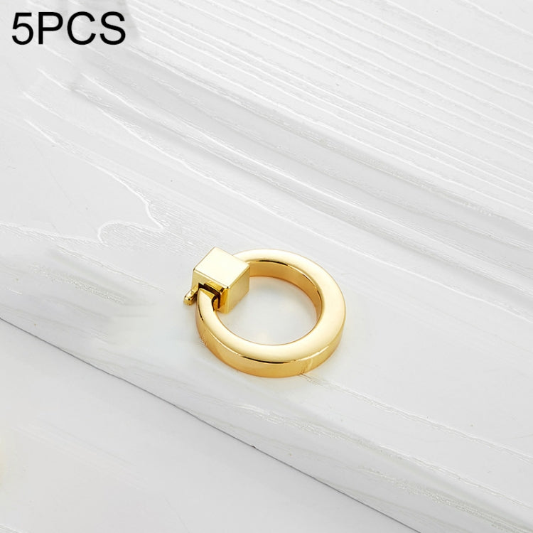 5 PCS 4201 Stainless Steel Single Hole Closet Cabinet Handle(Gold)